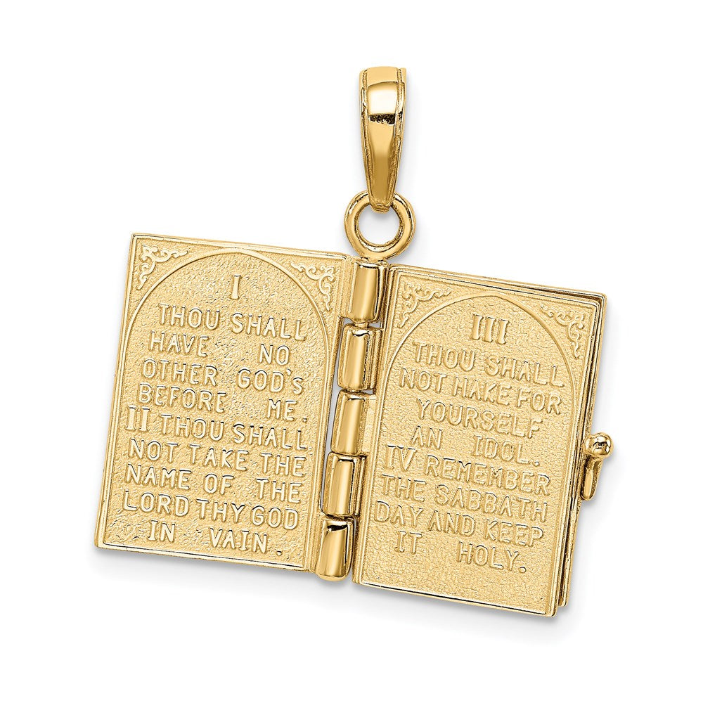 3-D THE TEN COMMANDMENTS Book with Moveable Pages Pendant - WBC