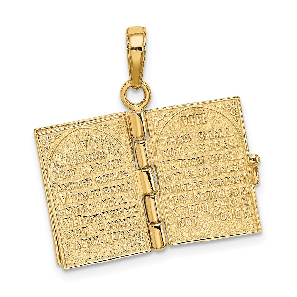 3-D THE TEN COMMANDMENTS Book with Moveable Pages Pendant - WBC