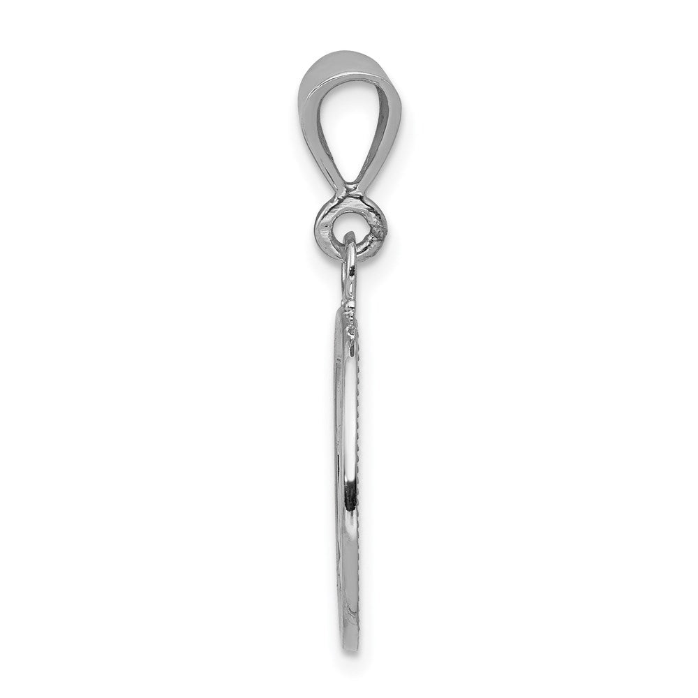 Polished and Satin Angel Round Pendant - WBC