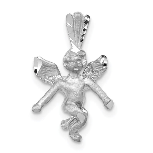 3-D Satin and Diamond-cut Angel Pendant - WBC