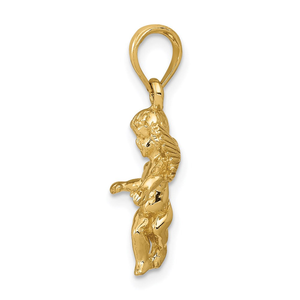 3-D Polished Solid Angel Pendant - WBC