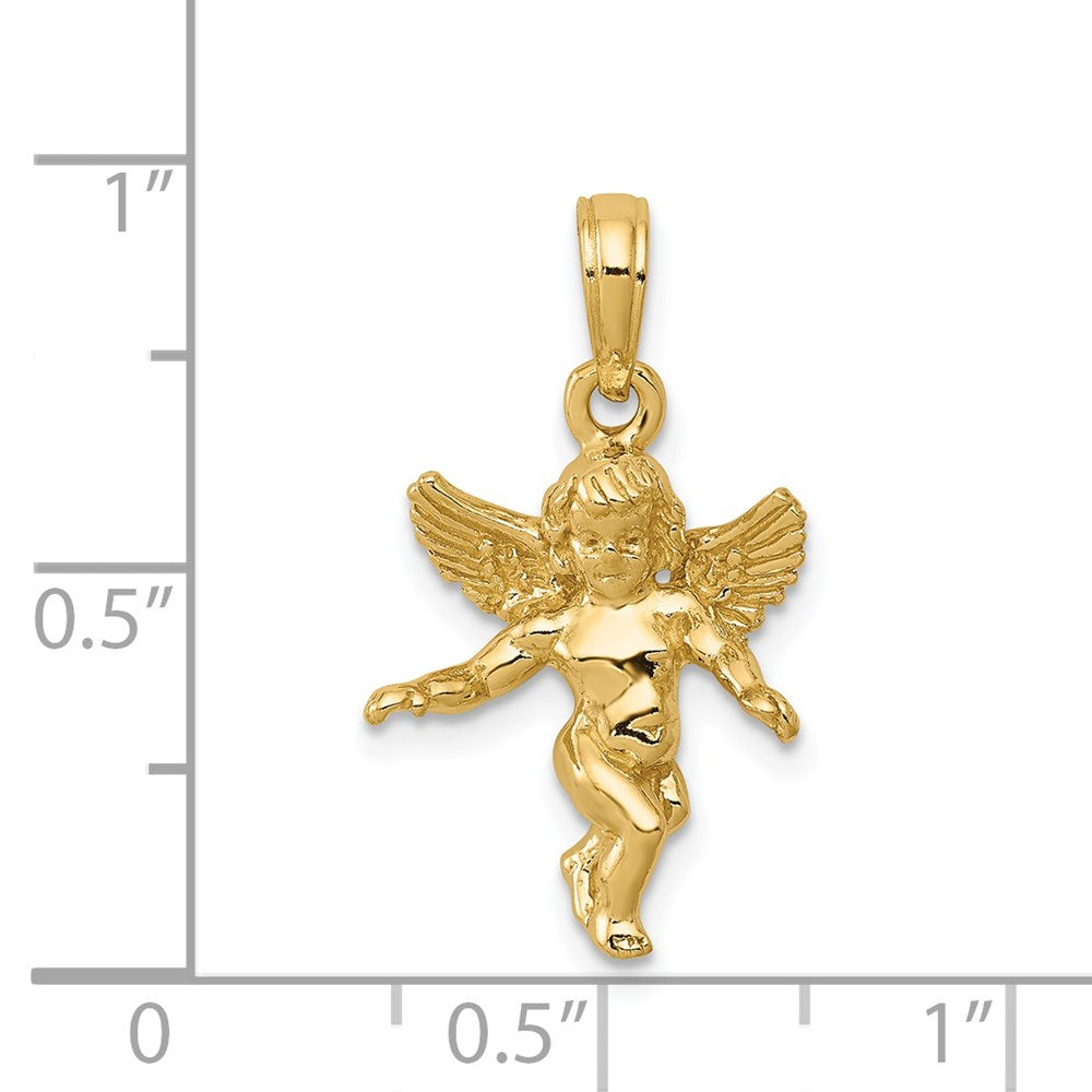 3-D Polished Solid Angel Pendant - WBC