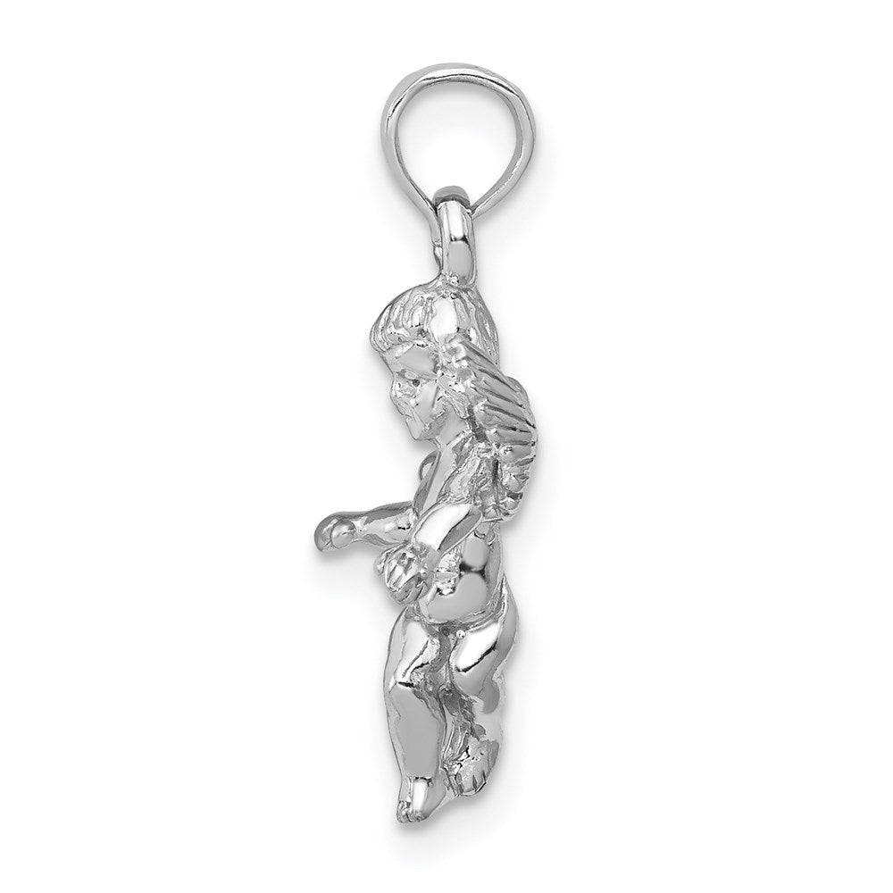 3-D Polished Solid Angel Pendant - WBC