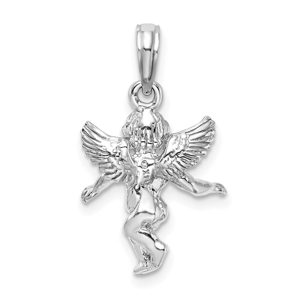 3-D Polished Solid Angel Pendant - WBC