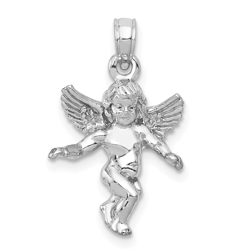 3-D Polished Solid Angel Pendant - WBC