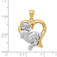 Two-tone Cat In Heart Charm - WBC