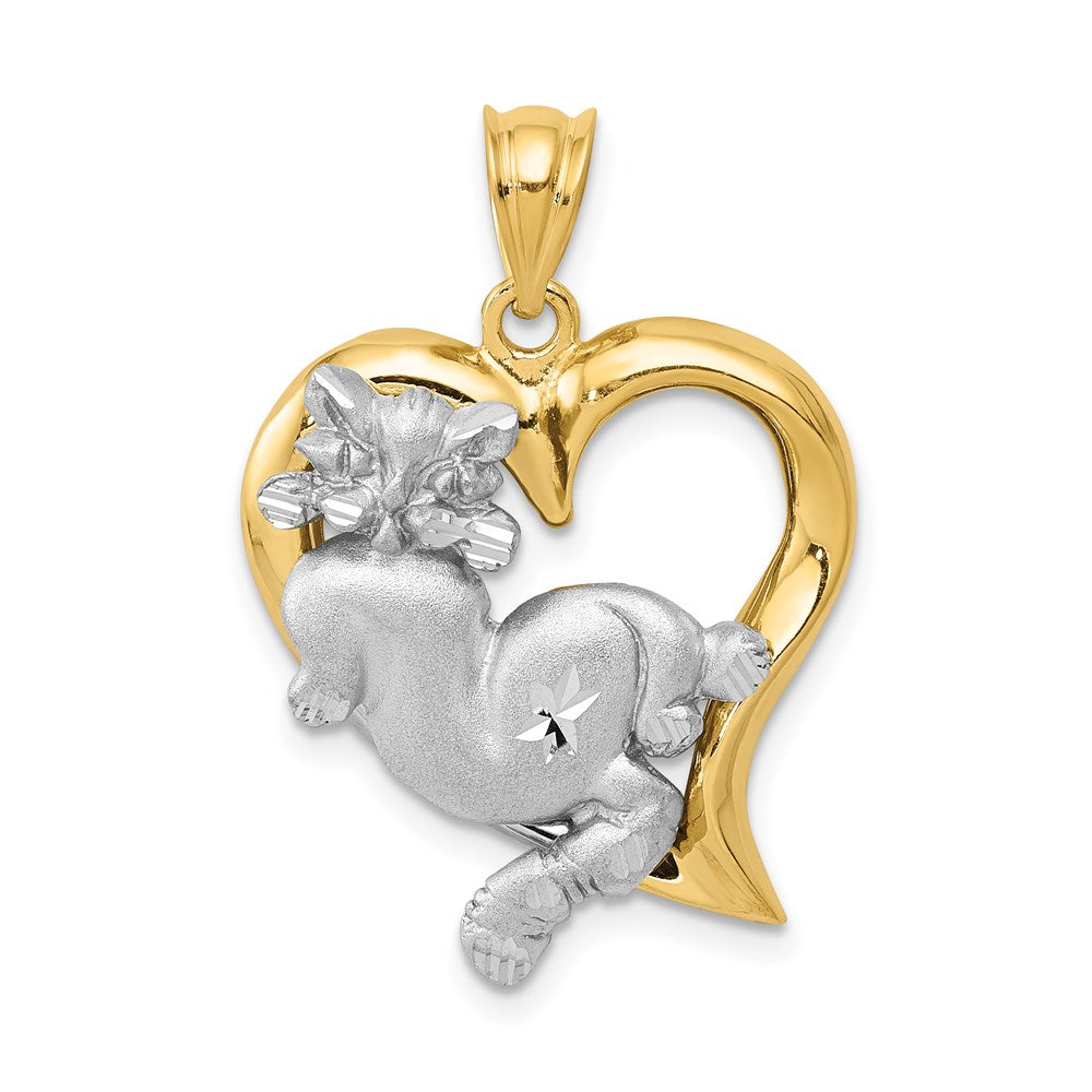 Two-tone Cat In Heart Charm - WBC