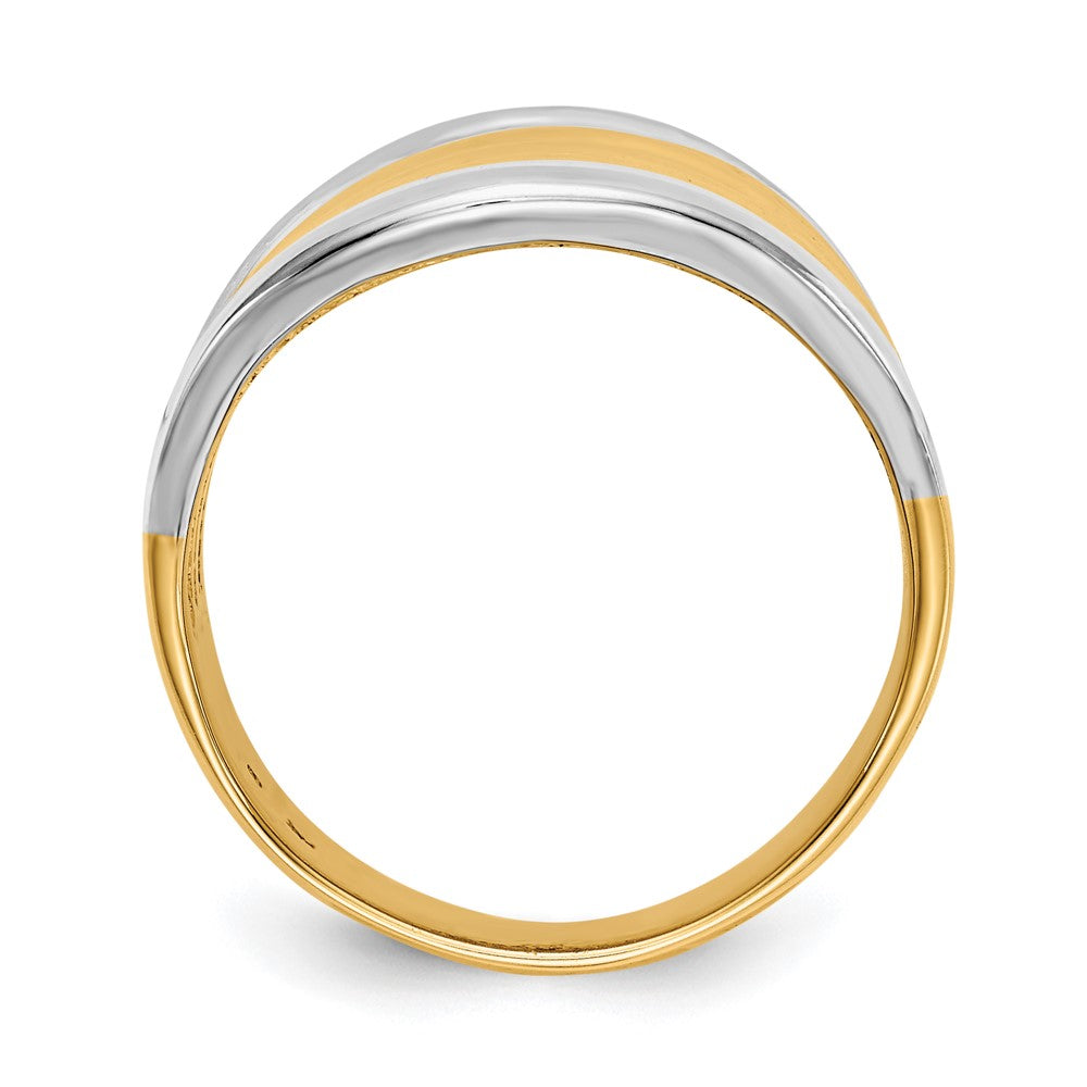 & Rhodium Fancy Dome Ring - WBC