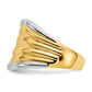 & Rhodium Fancy Dome Ring - WBC