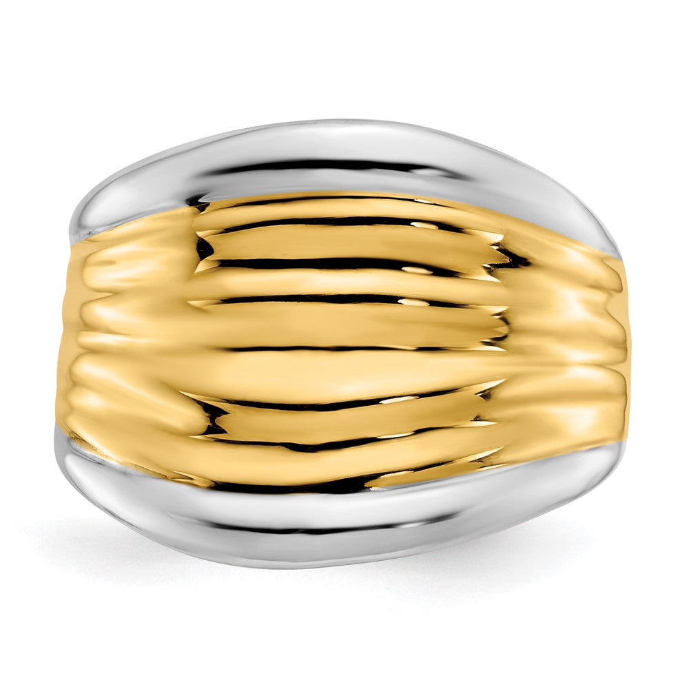 & Rhodium Fancy Dome Ring - WBC