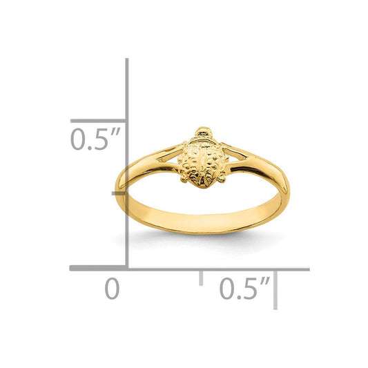 14K Gold Ladybug Baby / Child's Ring, 2mm