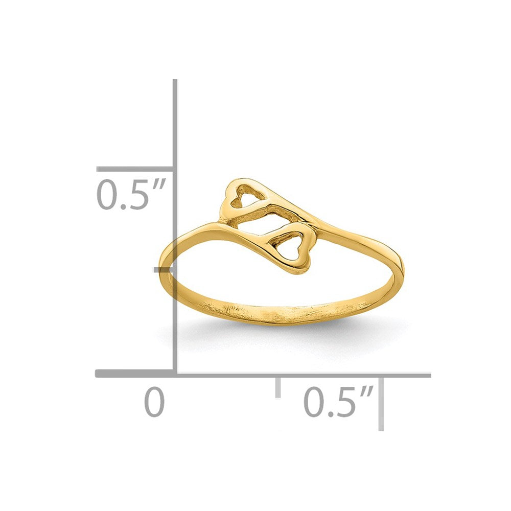 Double Heart Baby / Childs Bypass Ring - WBC