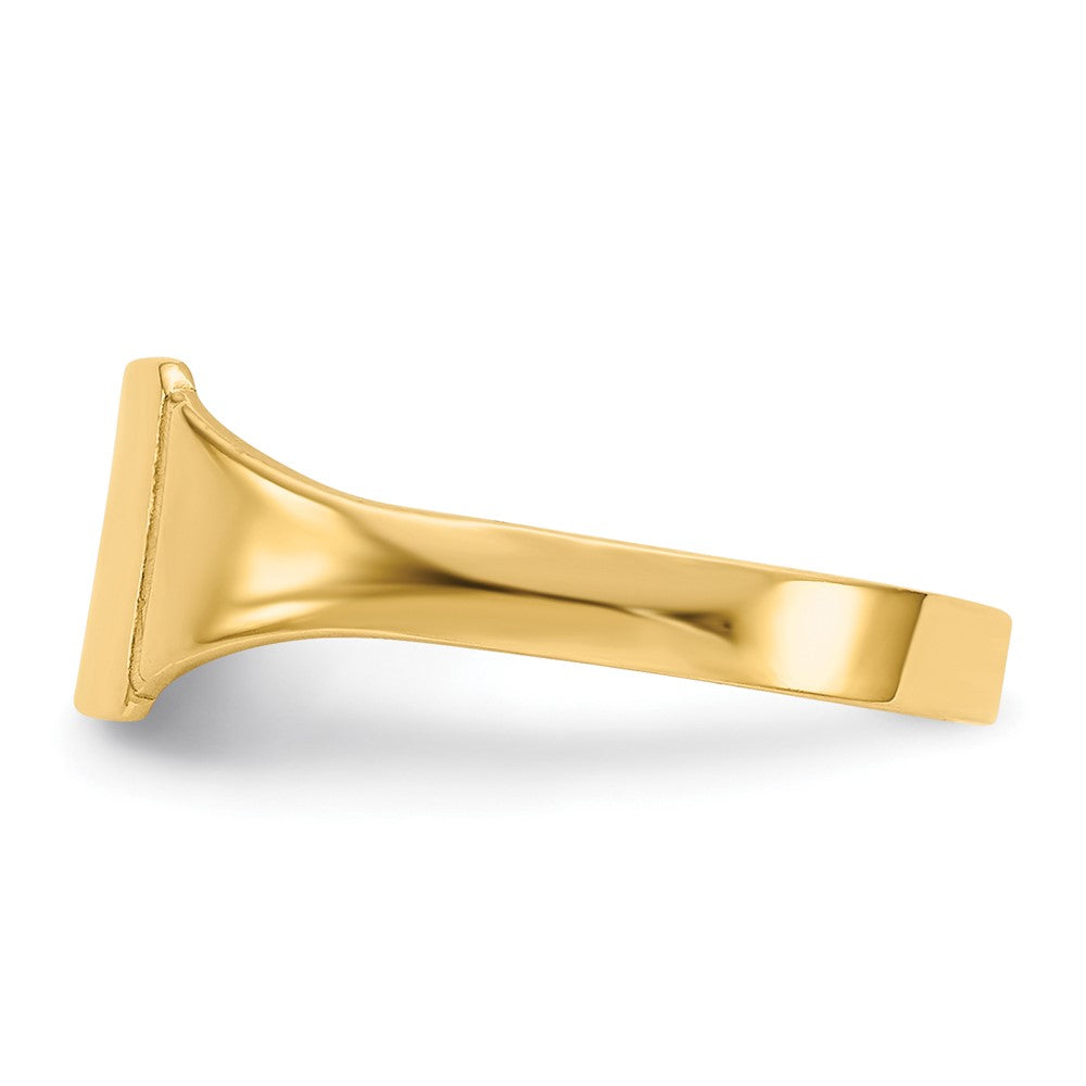 Polished Closed Back Childs Square Signet Ring - WBC