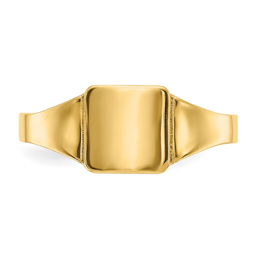 Polished Closed Back Childs Square Signet Ring - WBC