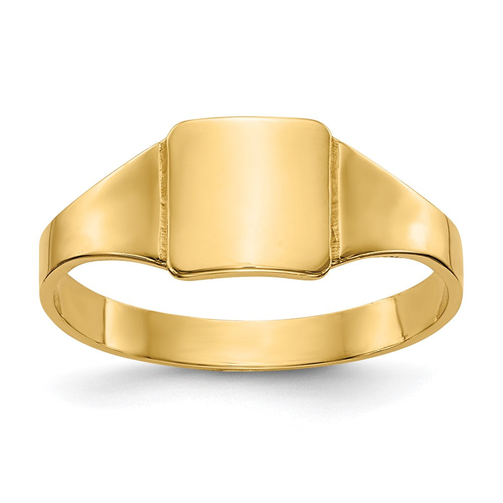 Polished Closed Back Childs Square Signet Ring - WBC
