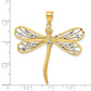 and Rhodium Diamond-cut Filigree Dragonfly Pendant - WBC