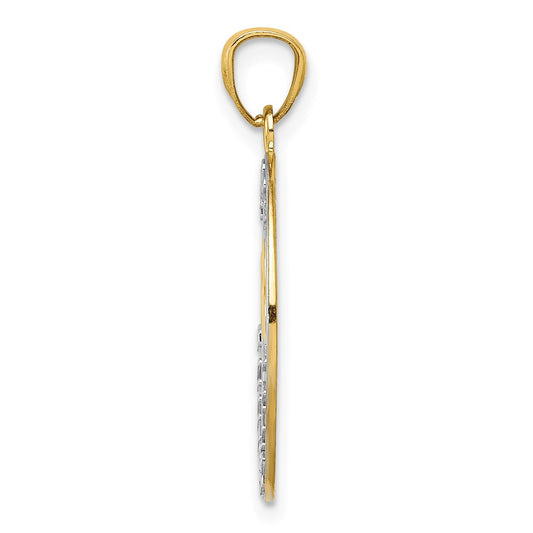 and Rhodium HAPPY ANNIVERSARY Hearts Pendant - WBC