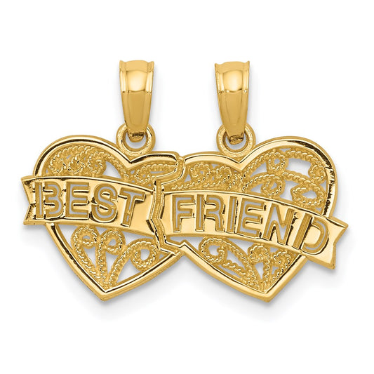 BEST FRIEND 2-Piece Break-apart Double Hearts Pendant - WBC