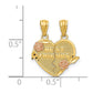 Two-tone BEST FRIENDS 2-Piece Break-Apart Heart Pendant - WBC