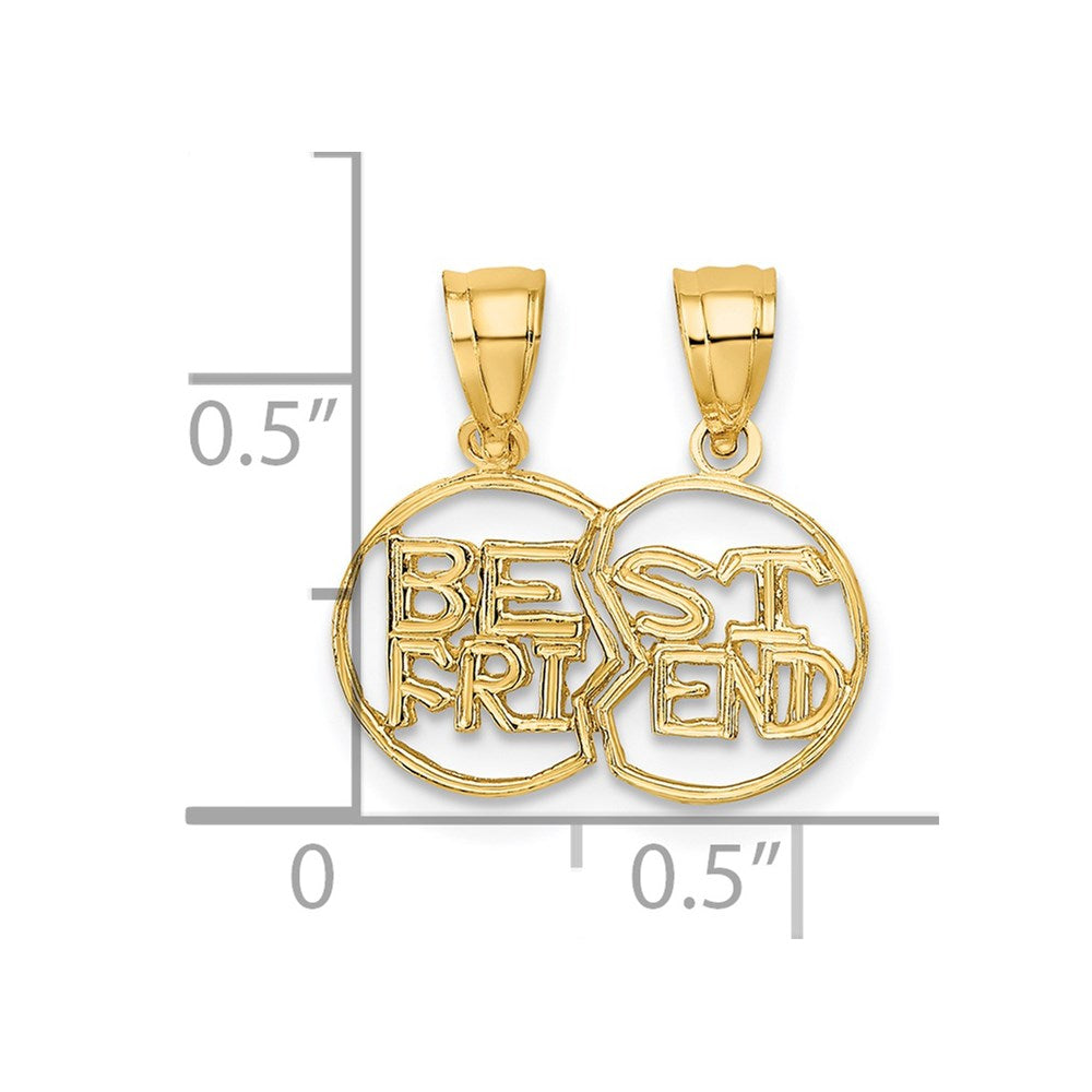 2-Piece Break-apart Cut-out BEST FRIEND Charm - WBC