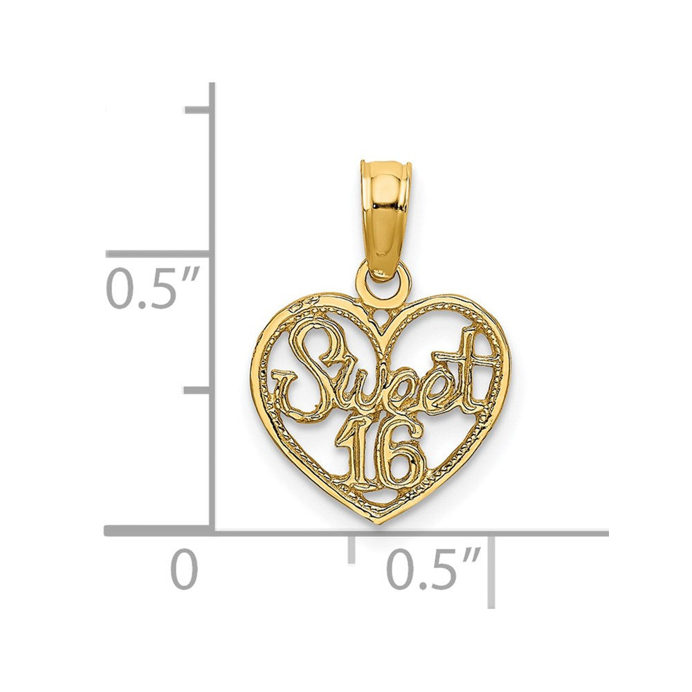 SWEET 16 in Heart Charm - WBC