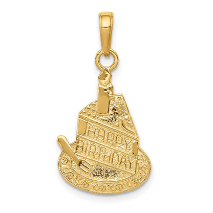 Slice of Cake with Candle HAPPY BIRTHDAY Pendant - WBC