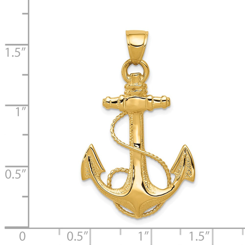 Large 2-D Anchor with Rope Pendant - WBC
