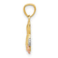 Two-tone with Rhodium Two Cats Pendant - WBC
