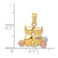 Two-tone with Rhodium Two Cats Pendant - WBC