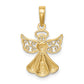 Polished and Textured Guardian Angel with Heart Pendant - WBC