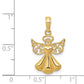 Polished and Textured Guardian Angel with Heart Pendant - WBC