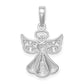 Polished and Textured Guardian Angel with Heart Pendant - WBC