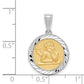 Two-tone Polished and Diamond-cut Bezel Angel Round Pendant - WBC