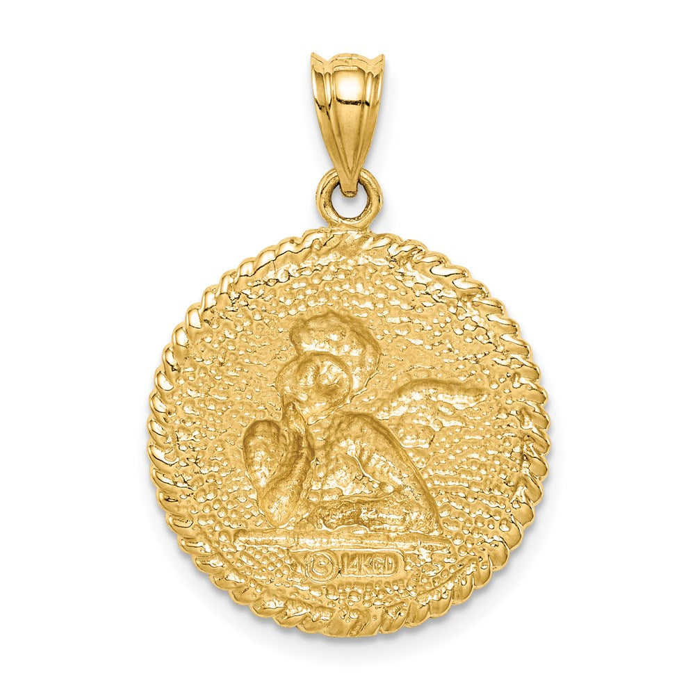Brushed Angel Round Pendant - WBC