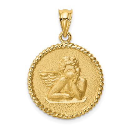 Brushed Angel Round Pendant - WBC