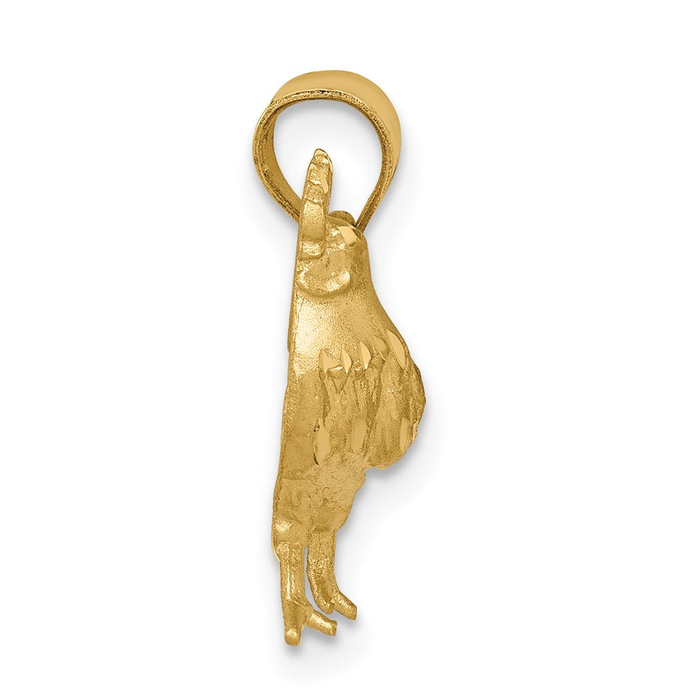 Satin Diamond-cut Rooster Pendant - WBC