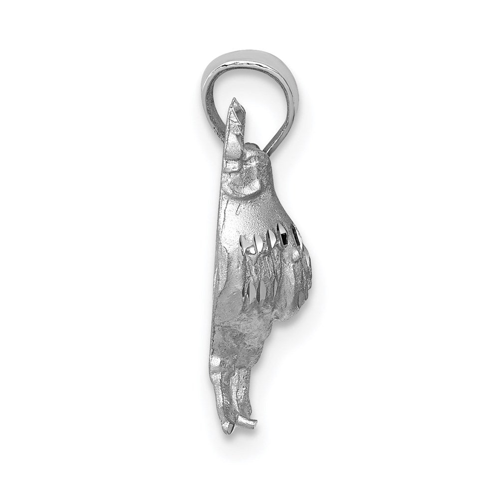 Satin Diamond-cut Rooster Pendant - WBC