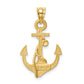Brushed Diamond-cut Anchor with Rope Pendant - WBC
