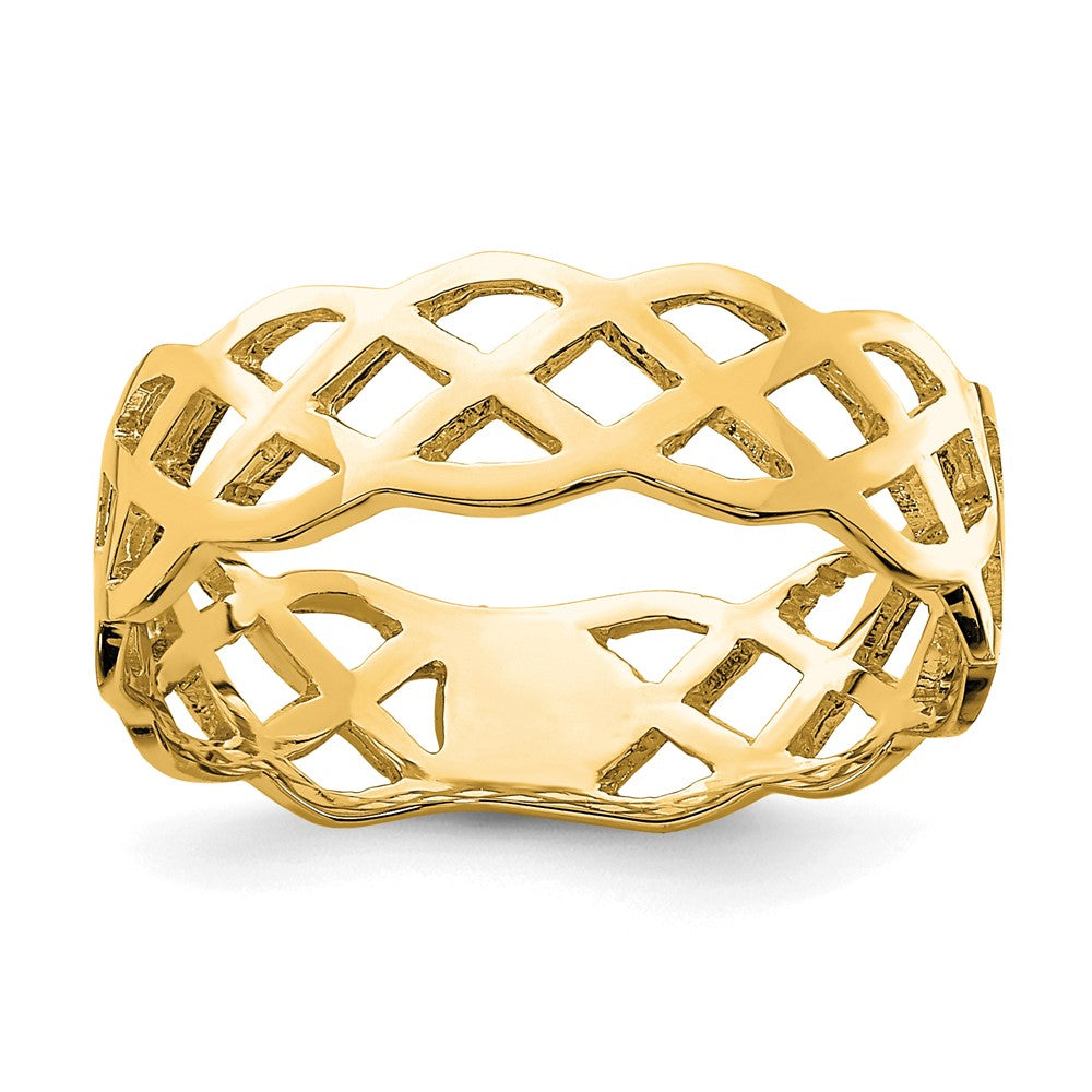 Polished Woven Celtic Knot Band - WBC