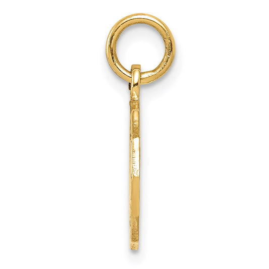Polished and Satin Baptism Spanish Recuerdo Del Bautismo on Back Round Charm - WBC