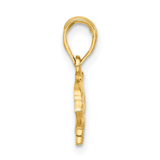 Polished Dolphin with Cut-out Baby Dolphin Pendant - WBC