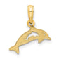 Polished Dolphin with Cut-out Baby Dolphin Pendant - WBC