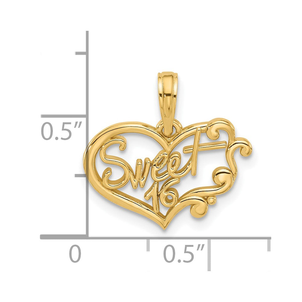 Fancy SWEET 16 in Heart Charm - WBC