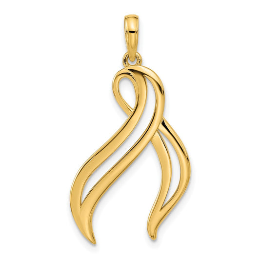 Polished Awareness Ribbon Pendant - WBC
