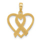 Polished Awareness Ribbon and Heart Charm - WBC
