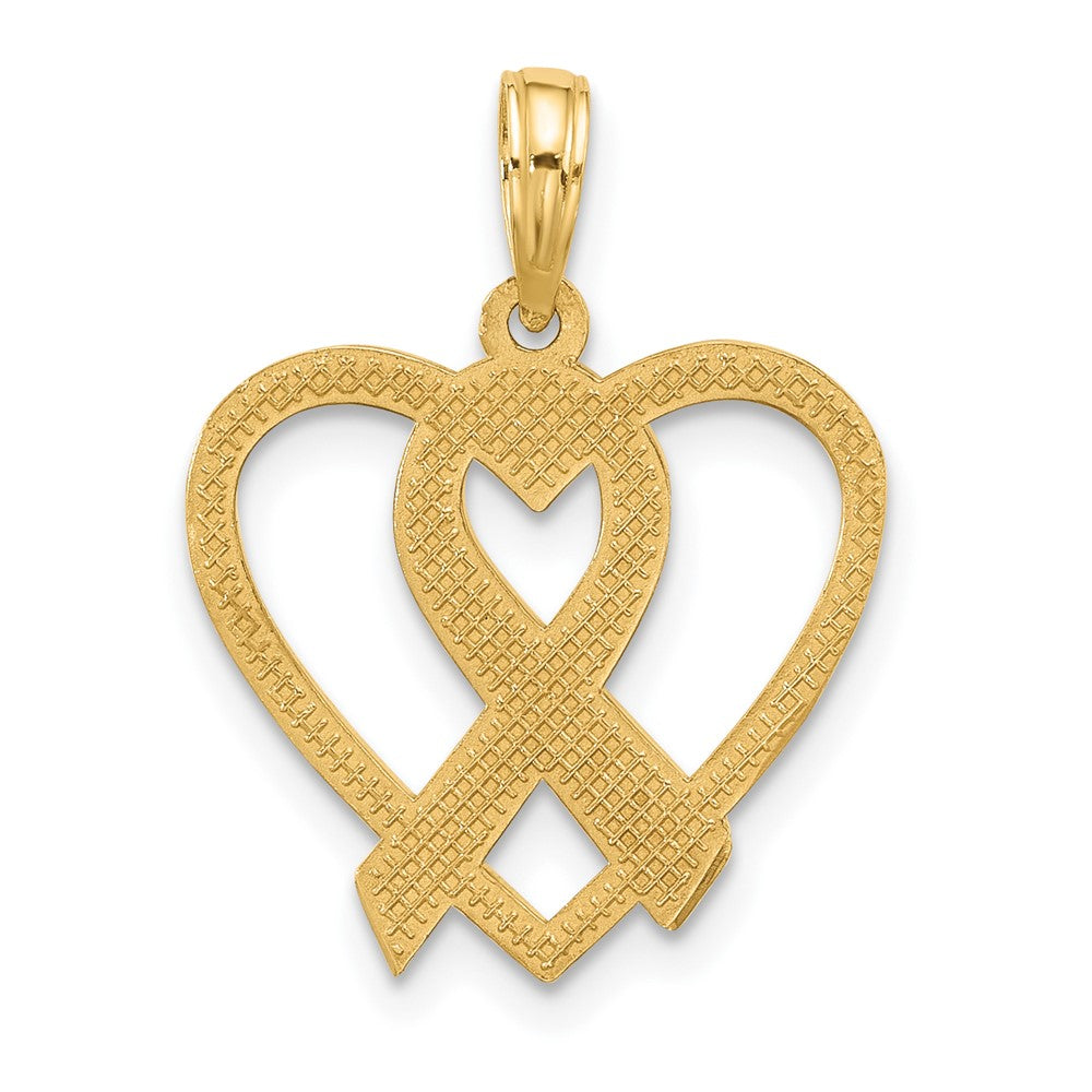 Polished Awareness Ribbon and Heart Charm - WBC