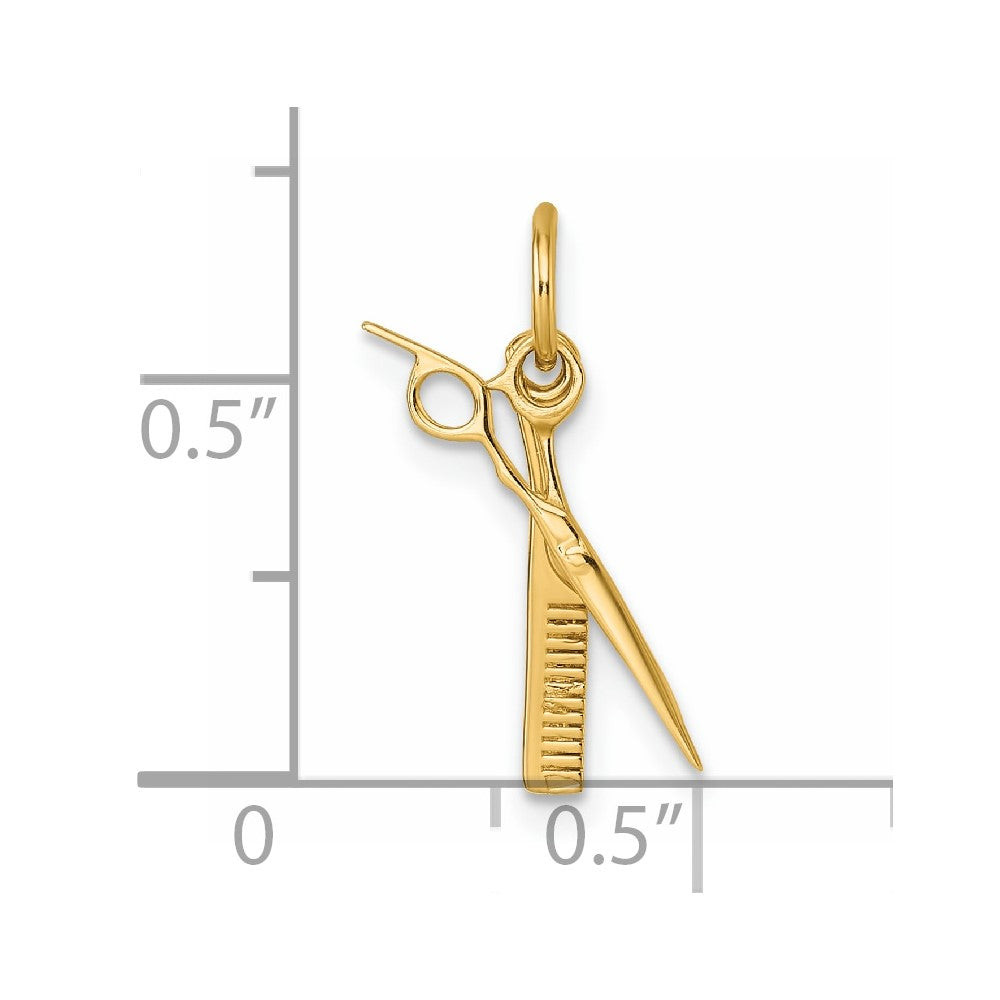 Fancy Comb and Scissors Pendant - WBC