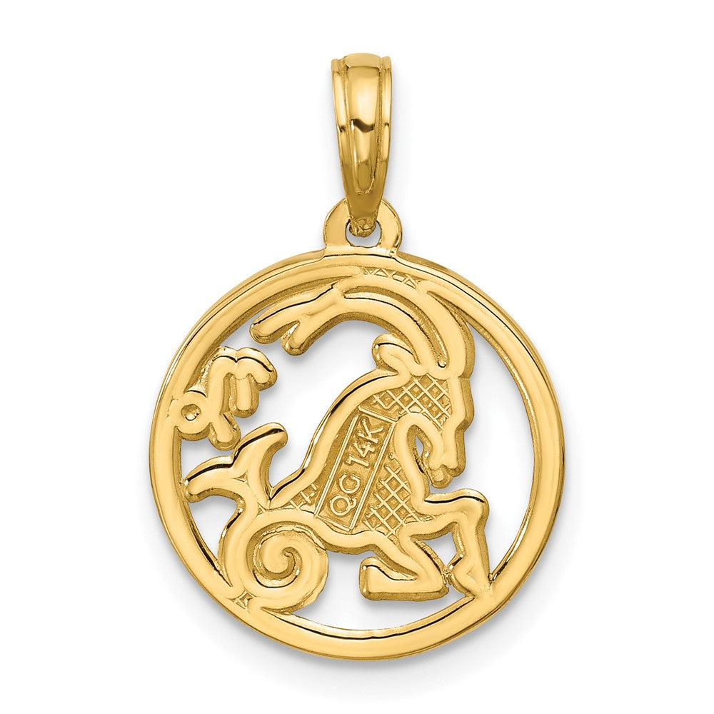 Polished Round Capricorn Pendant - WBC