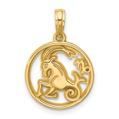 Polished Round Capricorn Pendant - WBC