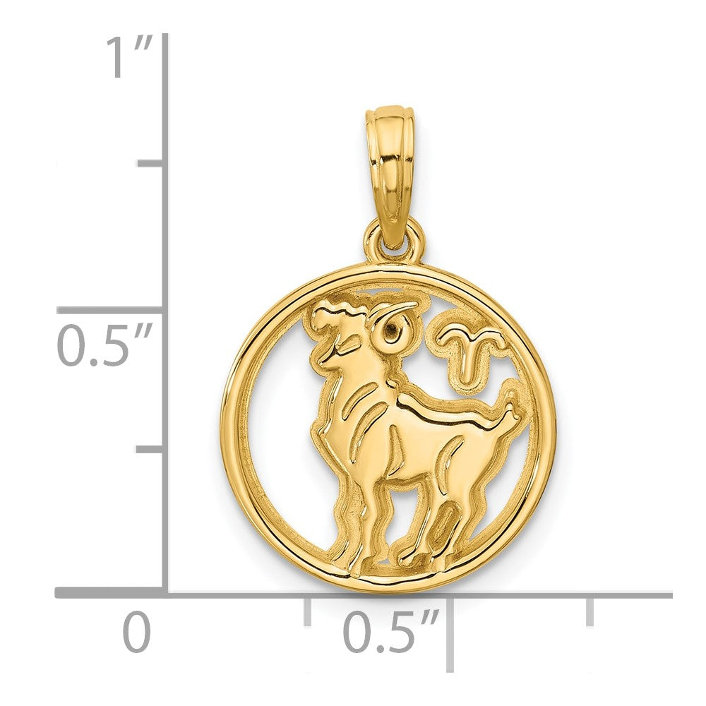 Polished Round Aries Pendant - WBC